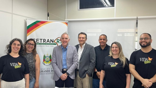 Presidente e diretor t&eacute;cnico do CETRAN/RS recebem representantes da Parceria Global para a Seguran&ccedil;a Rodovi&aacute;ria (GRSP) e do Vida Urgente
